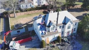 GAF Timberline HDZ full roof replacement in progress in Hammonton, NJ