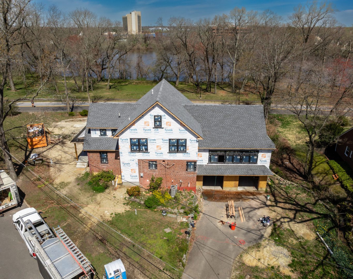 Skilled team constructing a home addition in New Jersey.